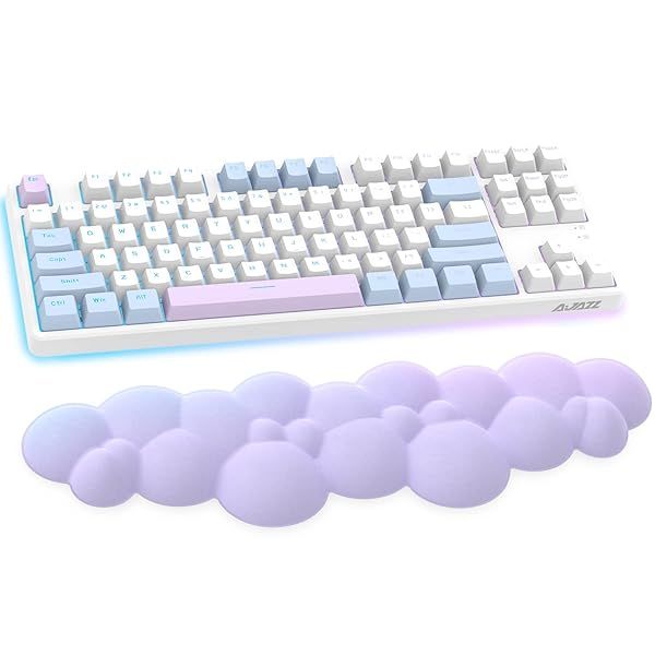 Ergonomic Memory Foam Gaming Keyboard Wrist Rest Pad for Pain Relief - Lightweight Purple Hand Support for Laptop & Mac