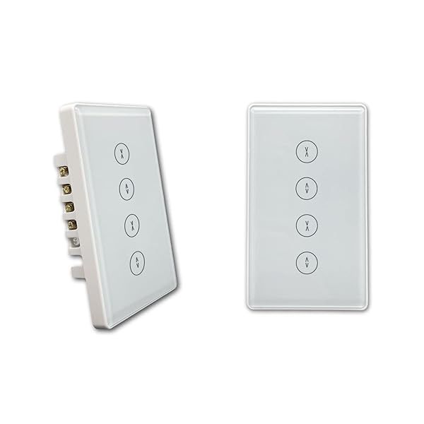 Gantch WiFi Smart Curtain Touch Wall Switch Compatible with Alexa Google Home Remote Timer Dual Track Curtains White No Hub Required