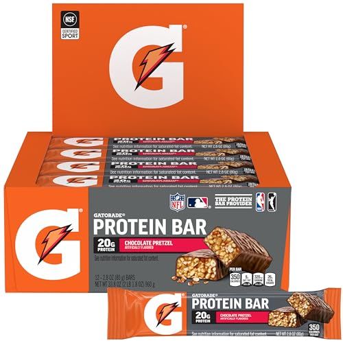 Buy Gatorade Whey Protein Bars - Chocolate Pretzel, 20g Protein, 12-Pack, 2.8 oz | Fuel Your Workout!