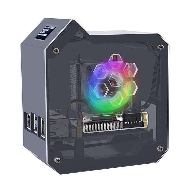 GeeekPi Mini Tower Kit for Raspberry Pi 5: ICE Cooler, OLED Display & GPIO Expansion Board