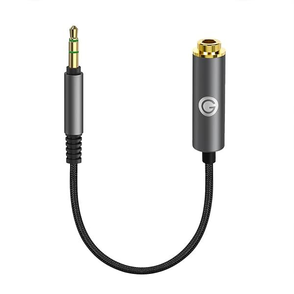 Geekria 3.5mm to 4.4mm Balanced Audio Adapter Cord - 0.5ft Aluminum Alloy, Braided Upgrade for Headphones