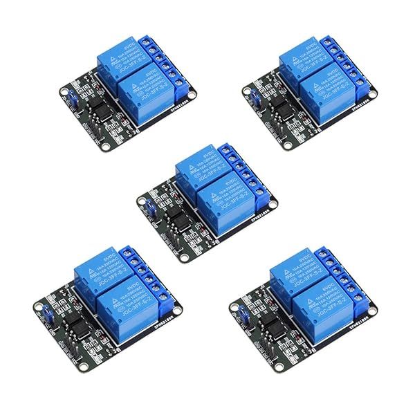 Geekstory 5PCS 2 Channel 5V Relay Module 10A Optocoupler Low Level Trigger for Arduino MEGA 2560 STM32 Raspberry Pi