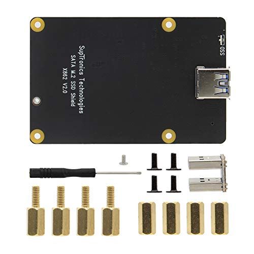 Geekworm X862 V2.0 M.2 SATA SSD Expansion Board for Raspberry Pi 4 - UASP Supported, Key-B 2280 Compatible