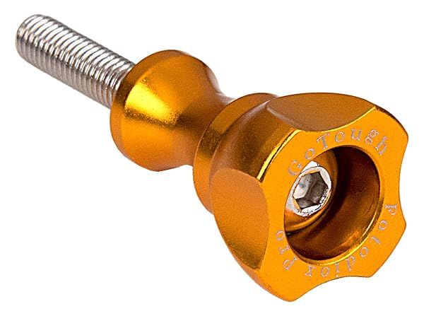 GoTough 25mm Gold Metal Thumbscrew for GoPro HERO3 to HERO7 - Durable 2-Prong Mounting Solution