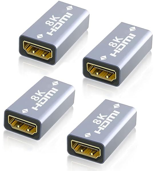 4-Pack Godeliver HDMI Couplers - 8K Female to Female Connectors for HDTV, Roku, PC, Projector & More