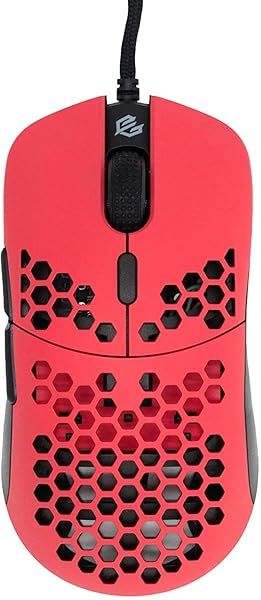 GWolves Hati HTM ACE Wired Gaming Mouse: Lightweight, 6 Buttons, PixArt PAW3389 Sensor & Huano Switches in Faze Red