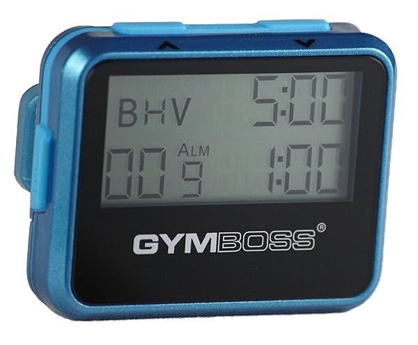 Gymboss Interval Timer & Stopwatch - Stylish Teal/Blue Metallic for Effective Workouts