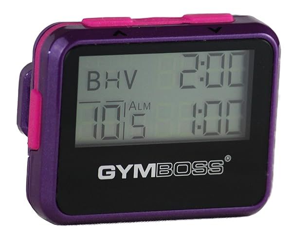 Gymboss Interval Timer & Stopwatch - Stylish Violet/Pink Metallic for Effective Workouts