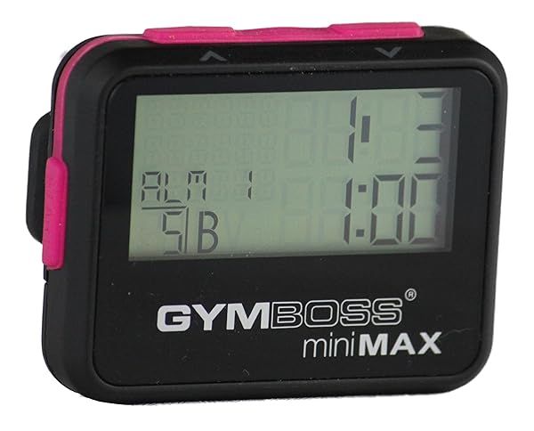 Gymboss miniMAX Interval Timer & Stopwatch - Black/Pink SOFTCOAT for Effective Workouts