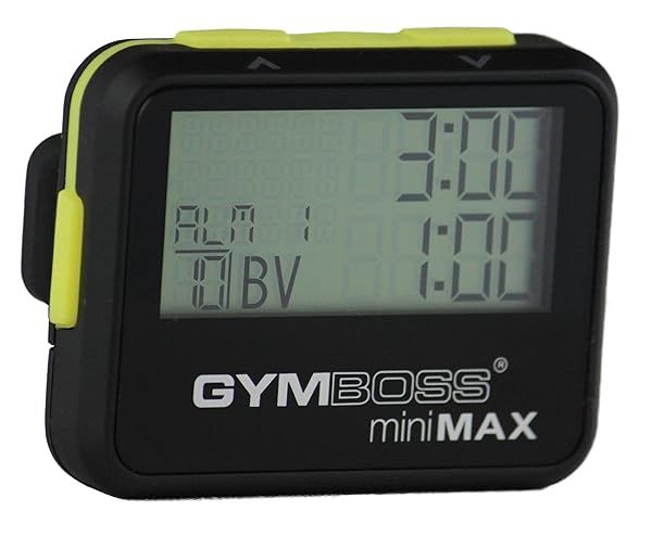 Gymboss miniMAX Interval Timer & Stopwatch - Black/Yellow SOFTCOAT for Effective Workouts