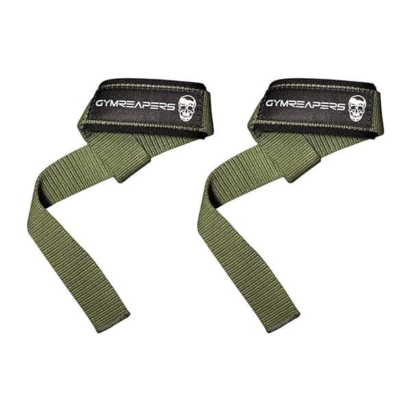 Gymreapers Military Green Lifting Wrist Straps - Padded Neoprene for Weightlifting, Powerlifting & Strength Training