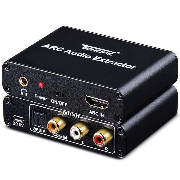 HDMI ARC Adapter - Tendak Audio Extractor with Optical TOSLINK, Coaxial & 3.5mm for HDTV, Soundbar & Amplifier