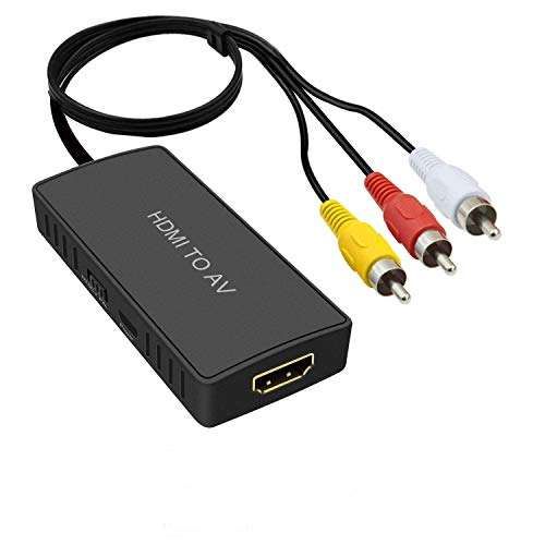 HDMI to RCA Converter: Compatible with Apple TV, Roku, Fire Stick & More - Supports PAL/NTSC
