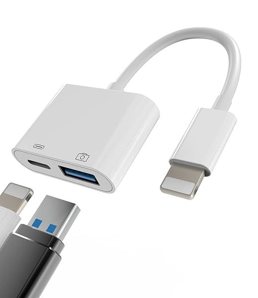 HOYULLI Lightning to USB A OTG Adapter for iPhone & iPad - Charge, Connect Keyboard, Mouse & More!