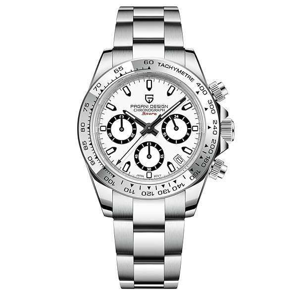 Luxury Men's Chronograph Watch - HaiQin Pagani Design, 100m Waterproof, Japanese VK63 Quartz, Stainless Steel