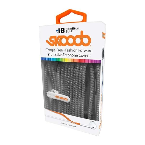 Shop HamiltonBuhl Skooob Tangle-Free Earbud Covers in Anthracite Gray - Perfect for School & Travel!