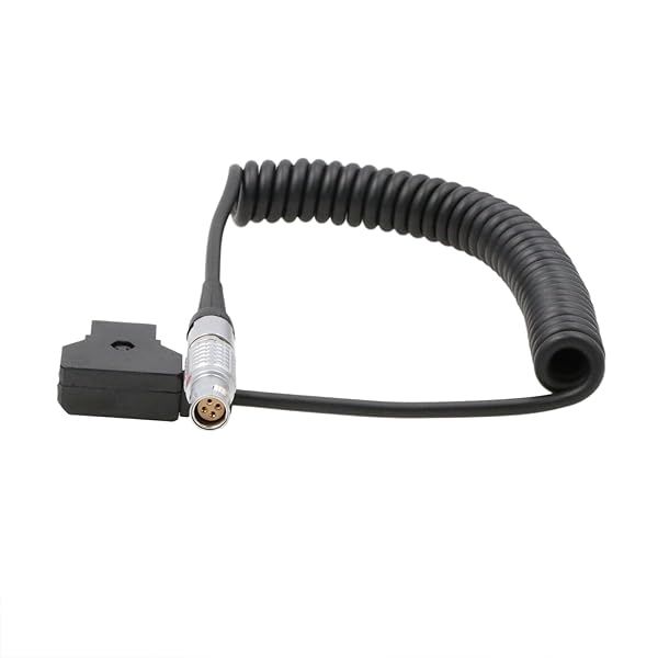 HangTon Coiled D-Tap to 4 Pin Female DC Power Cable for ZHIYUN Crane 3S Stabilizer