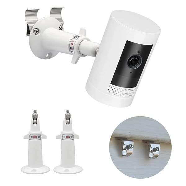 Haoyou Ring Camera Vinyl Siding Wall Mounts No Drill 360 Degree Adjustable,Compatible with Ring Stick up Cam & Ring Indoor Cam?2Pack White?