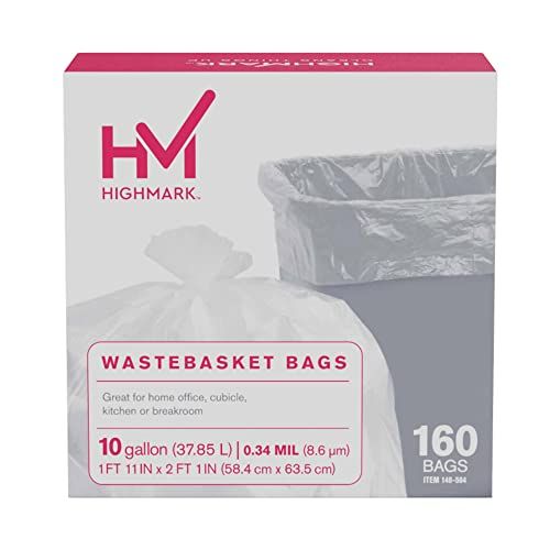 Highmark 10 Gallon Trash Bags Box of 160 Durable and Reliable Waste Disposal Solution