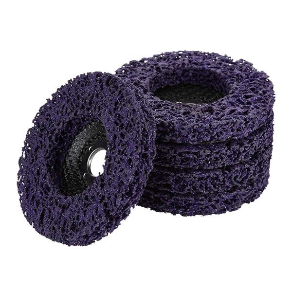Hilitand 5Pcs Poly Strip Wheel Disc for Paint and Rust Removal Quality Angle Grinder Discs 10000rpm 60# Purple