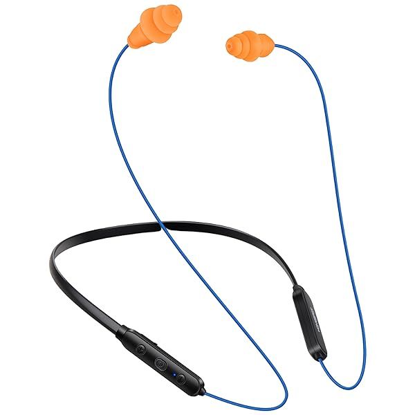 HomeSpot Noise Reduction Wireless Neckband Headphones: 27dB NRR, CVC Mic, 20H Playtime - OSHA Compliant for Work Safety