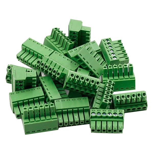 Hxchen 6 Pin 300V KF2EDGK 3.5mm Pitch PCB Screw Terminal Block Connector Green Pack of 20