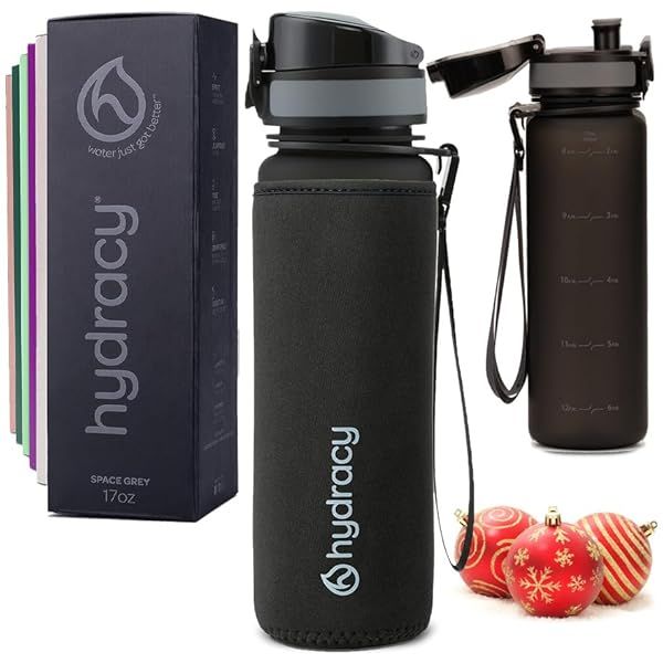 Hydracy 500ml Water Bottle with Time Marker & Fruit Infuser - BPA Free, Leak Proof Gym Bottle - Perfect Gift for Fitness & Outdoors