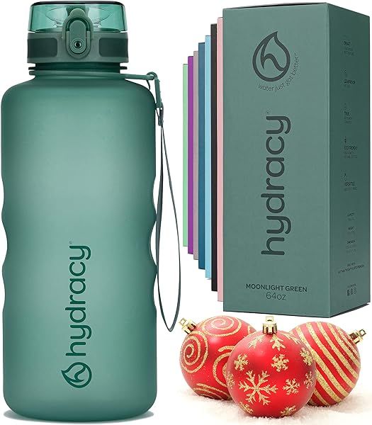 Hydracy 64 oz Water Bottle with Time Marker & Fruit Infuser - BPA Free, Leak Proof, Perfect for Gym & Outdoor Activities
