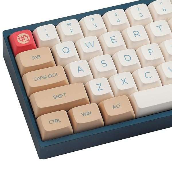 Hyekit PBT Soy Milk Keycaps - 138 Cute Dye-Sublimation XDA Profile for Mechanical Keyboards (Mac & Windows)