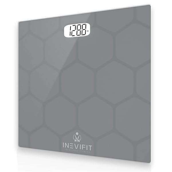 INEVIFIT BATHROOM SCALE, Highly Accurate Digital Bathroom Body Scale, Measures Weight up to 400 lbs. includes Batteries