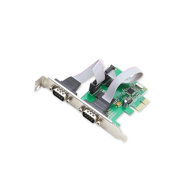 IO Crest 2 Port Serial PCI-e 1.0 x 1 Card SI-PEX15037 with Full & Low Profile Brackets - Fast Data Transfer Solution