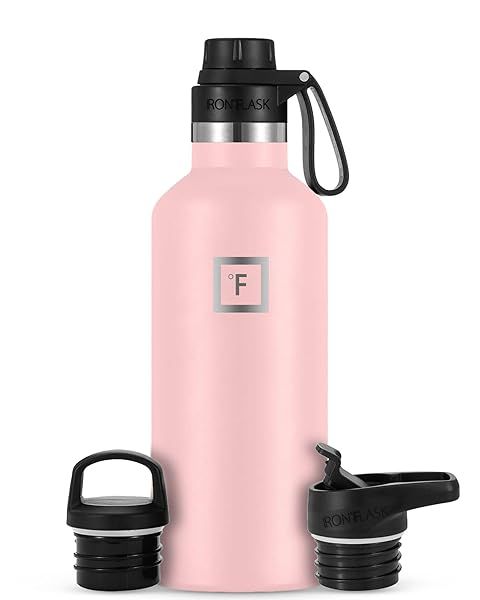 IRON FLASK 32 Oz Camping Water Bottle - Leak Proof, Insulated, 3 Lids - Perfect for Hiking & Outdoor Adventures