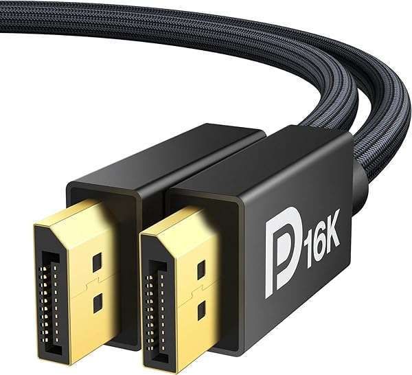 IVANKY 16K DisplayPort 2.1 Cable - 60Hz 16K, 120Hz 8K, 240Hz 4K, VESA Certified, 40Gbps for 4090/7900 Graphics, 6.6FT