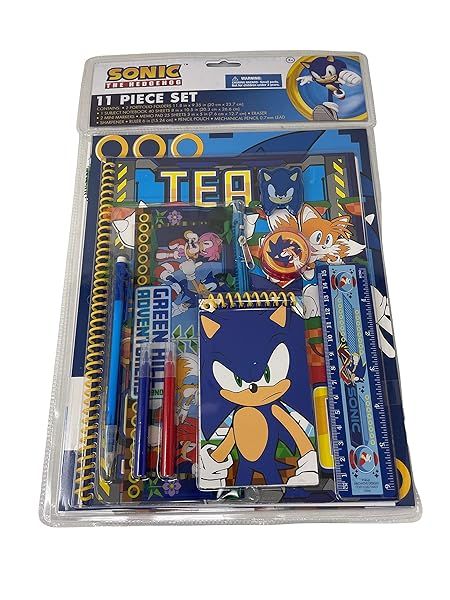 Shop Sonic The Hedgehog 11 Pcs Stationery Set - Innovative Blue Designs (714422snc) for Kids