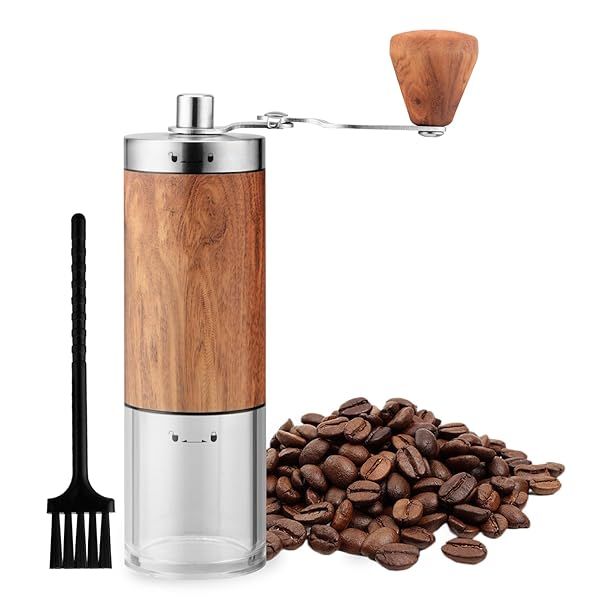 Iwpsttrk Manual Coffee Grinder Stainless Steel Hand Crank Burr Mill for Espresso French Press Portable Coffee Bean Grinder for Home and Travel