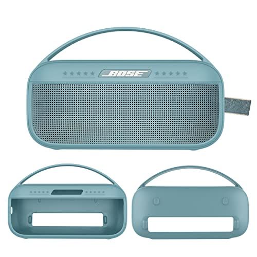 JCHPINE Silicone Cover Case for Bose SoundLink Flex - Protective Skin Sleeve in Stone Blue