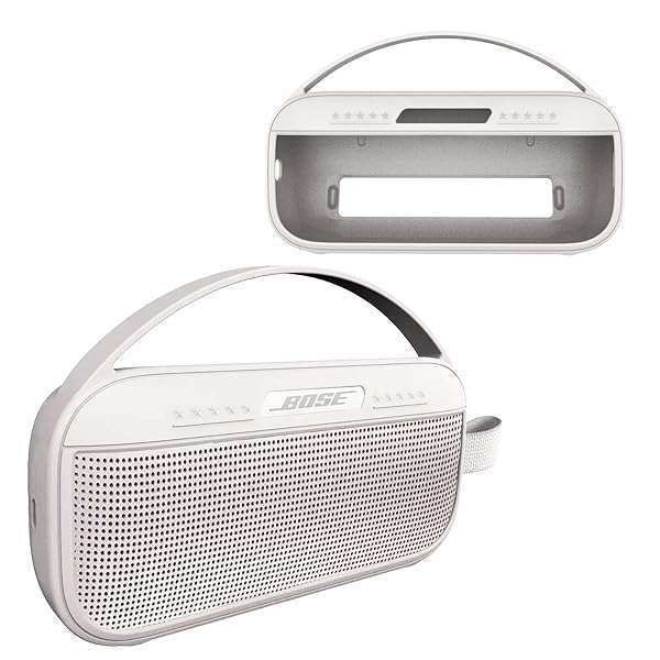 JCHPINE Silicone Cover Case for Bose SoundLink Flex - Protective Skin Sleeve in White Smoke