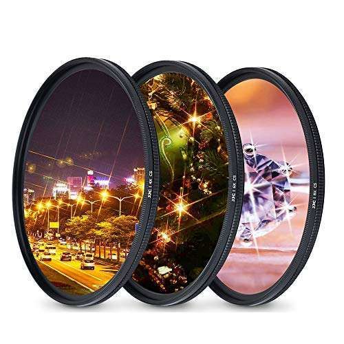 JJC 58mm Variable Star Filter Kit for Canon, Nikon & Fujifilm Lenses - Create Stunning Starburst Effects!
