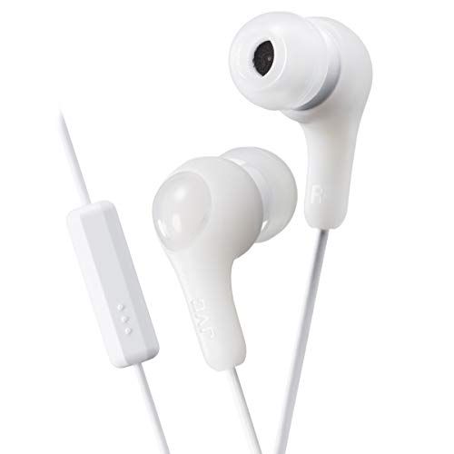 JVC Gumy HAFX7WN Earbud Headphones: Powerful Sound, Comfortable Fit, Silicone Ear Pieces (White)