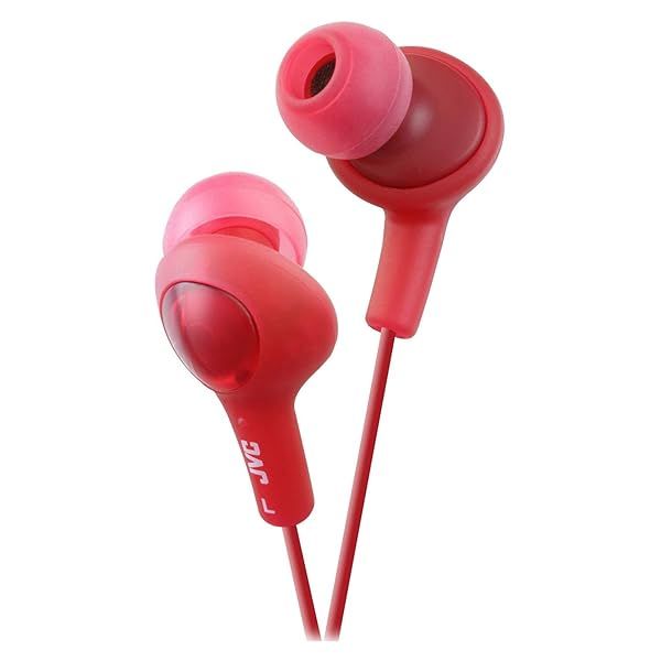 JVC HAFX5R Gumy Plus Red Inner Ear Headphones - Affordable Sound Quality & Comfort