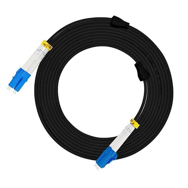 Jeirdus 20M LC to LC Outdoor Armored Duplex 9/125 SM Fiber Optic Cable Jumper Optical Patch Cord Singlemode 20Meters 65ft LC-LC