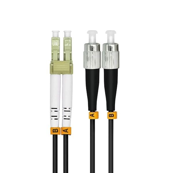 Jeirdus 40M LC to FC 10G OM3 Outdoor Armored Duplex Fiber Optic Cable Jumper - 50/125 Multimode Patch Cord (132FT)