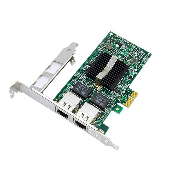 Jeirdus Intel 82576 E1G42ET 1.25G Gigabit PCIe Network Adapter with Dual RJ45 Ports