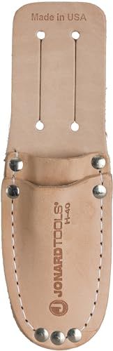 Jonard Tools H-40 Compact Leather Tool Pouch - Durable Two Pocket Design in Beige