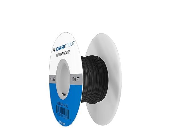 Jonard Tools R28BLK-0100: 28 AWG Black Insulated Kynar Copper Wire Roll - 100 ft Length for Reliable Electrical Projects