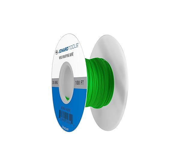 Jonard Tools R30G-0100 Green Insulated Kynar Copper Wire Roll - 30 AWG, 100 ft for Electronics Projects