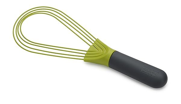Joseph Joseph Twist Whisk: 2-in-1 Collapsible Balloon & Flat Whisk - Silicone Coated Steel, Gray/Green