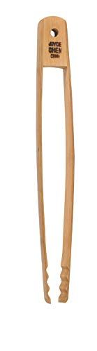 Joyce Chen 11-Inch Burnished Bamboo Tongs with Serrated Teeth - Perfect for Cooking & Serving