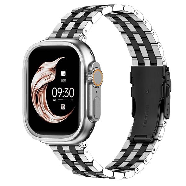 Juntan Stainless Steel Apple Watch Ultra Band 49mm-38mm for Men & Women - Compatible with Series 9, 8, 7, 6, 5, 4, 3, 2, 1 & SE