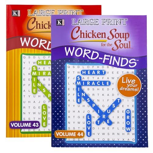 Discover KAPPA Large Print Chicken Soup Word Finds: 2-Pack Puzzle Book for Adults & Teens - Fun Learning & Game!